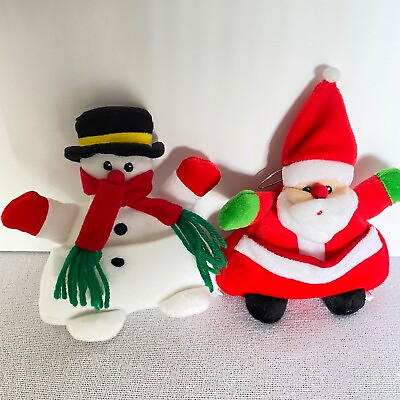 #ad Santa amp; Snowman Plush Stuffed Animal Ornament Christmas Tree 6quot; $8.99