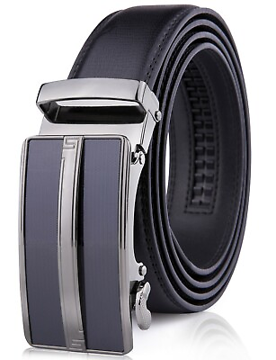 #ad Microfiber Leather Mens Ratchet Belt Belts For Men Adjustable Automatic Buckle $14.99