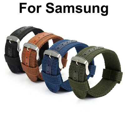 #ad For Samsung Galaxy Watch Active 2 40mm 44mm Military Canvas Nylon Strap Band $6.99
