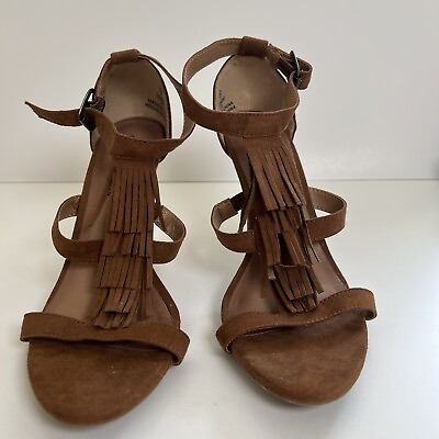 #ad Christian Siriano For Payless Cognac Strappy 3.5quot; Heel Sandal Size 8 NEW $18.99