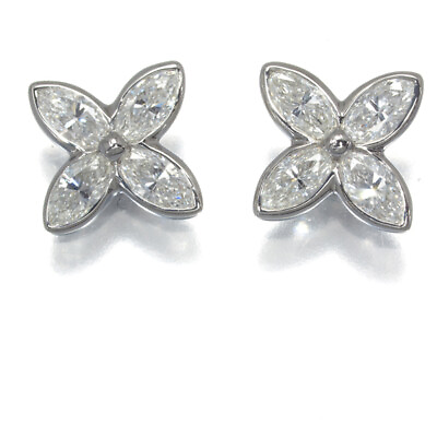 #ad Auth Tiffanyamp;Co. Earrings Diamond Victoria Mini 950 Platinum $2602.68