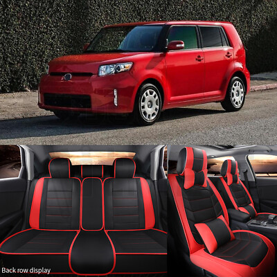 #ad For Scion xB 2000 2019 Leather Car Seat Cover Front amp; Rear Car Seat Covers RED $159.35