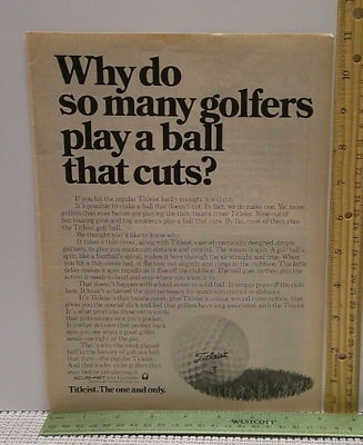 #ad 1974 VINTAGE PRINT AD TITLEIST WHY DO THE BEST GOLFERS PLAY A BALL THAT CUTS? $13.24