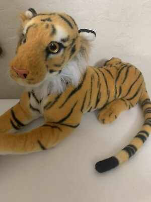 #ad Tiger Tale Toys Plush Stuffed Animal Tiger Wild Realistic 20quot; EUC $16.90