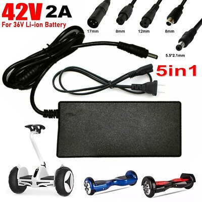 #ad 5 IN 1 42V 2A Power Adapter Charger for 36V Li ion Battery Electric Scooter $14.69