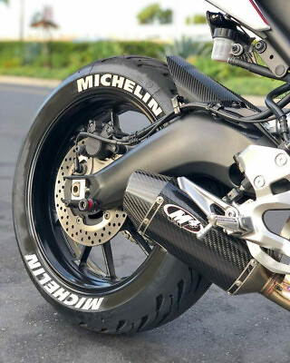 #ad Permanent Tire Lettering Michelin Stickers Decal Letters 0.75quot; 8 Kit MOTORCYCLE $59.00