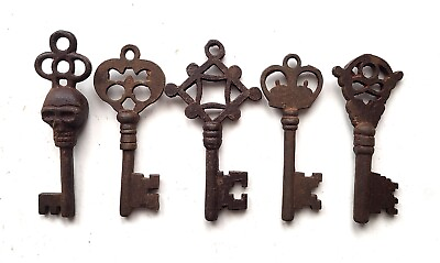 #ad Antique Style Iron Skeleton Keys Lot of 5 $15.95