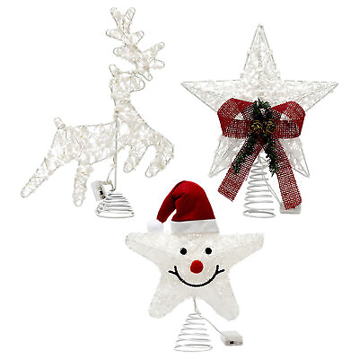 #ad Christmas Tree Topper Star Iron Cartoon Star Illuminated Christmas Tree $21.14