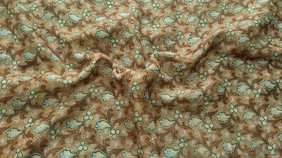 #ad Vintage Indian Pure Silk Saree Wrap Fabric Printed Sari Ethnic Sarong PSS16113 $22.99