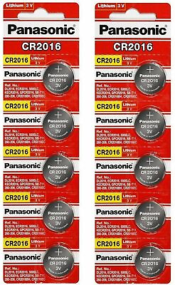 #ad #ad 10 x PANASONIC CR 2016 CR2016 CR 2016 LITHIUM COIN CELL Button Battery Exp 2030 $5.34