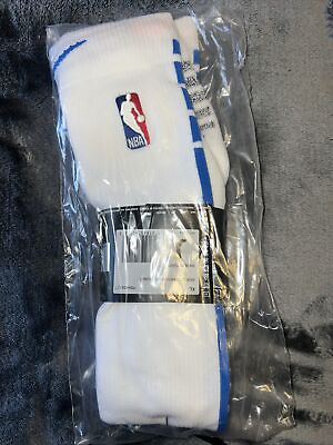 #ad XL Nike NBA Authentic Socks Long Length WHITE BLUE PSK658 107 $33.00