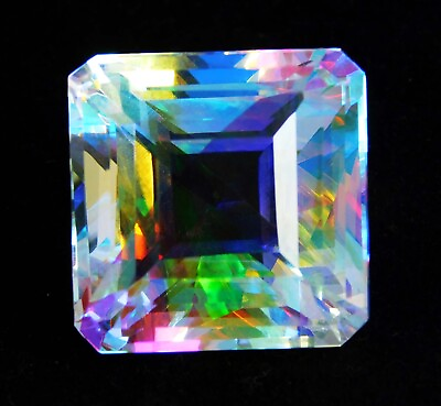 #ad Certified 66.10 Ct Natural Mystic Topaz Asscher Cut Rainbow Loose Gemstone $40.23