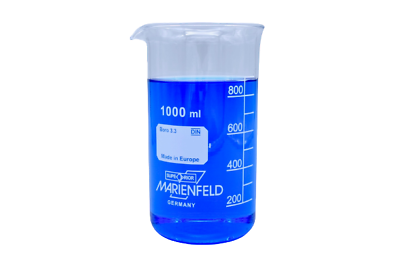 #ad Beaker 1000 ml Borosilicate glass 3.3 tall shape Marienfeld Superior $16.35
