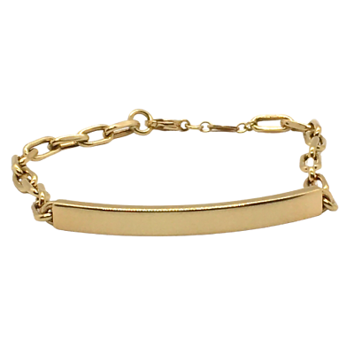 #ad Unisex 7quot; 14k Yellow Gold Nameplate Bracelet With Lobster Clasp $465.00