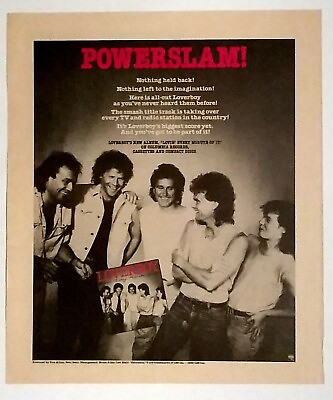 #ad LOVERBOY 1985 photo print ad Lovin Every Minute Of It Album Release $6.99