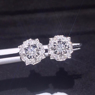 #ad Pretty Cubic Zircon Women 925 Silver Filled Stud Earrings Engagement Gift A Pair C $2.96