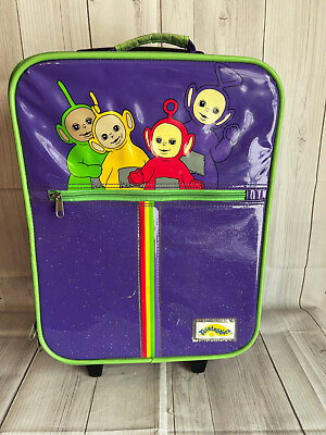 #ad Rare Vintage Teletubbies 1998 Rolling Carry On Suitcase Kids Travel Luggage  $39.99