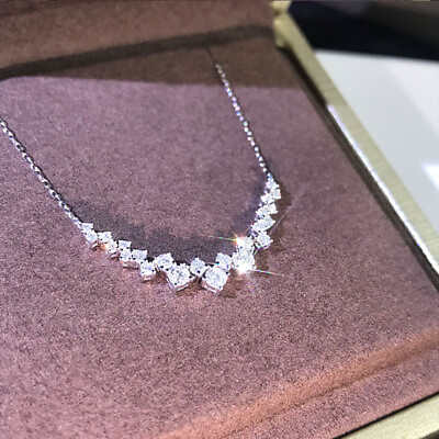 #ad Round Cut Cubic Zircon Women Necklace Pendant Elegant 925 Silver Jewelry C $3.43