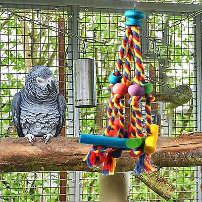 #ad Funny Bird Perches Chew Toy Cotton Rope Parrot Toy Bite Resistant Bird Training $8.49