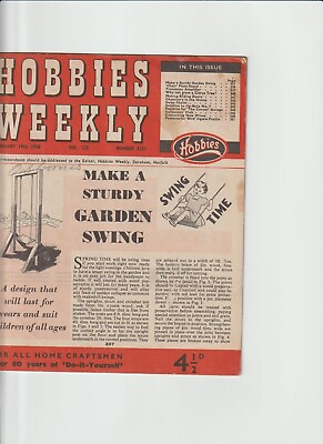#ad Vintage Hobbies Weekly 19 Feb 1958 A Sturdy Garden Swing GBP 1.99