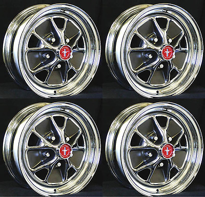 #ad New Mustang Style Styled Steel GT Wheels 15quot; x 7quot; Set of Complete W Caps Nuts $979.99