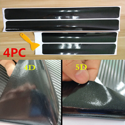 #ad 4Pcs Carbon Fiber Sticker For FORD F 150 Car Door Sill Protector Door Step Plate $14.99