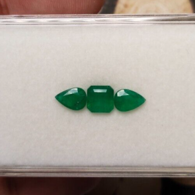 #ad Natural Emerald Set of Pear and Square 2.19 Carat Vivid Green Untreated Emerald $325.11