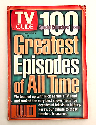 #ad TV Guide Magazine 100 Greatest Episodes Of All Time June 28 July 4 1997 $5.99