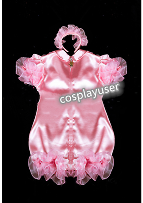 #ad adult sissy baby maid satin Romper lockable Suit Tailor made $19.19