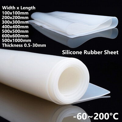 #ad Soft Silicone Rubber Sheet Clear Translucent High Temp Mat Plate Various Size $44.59