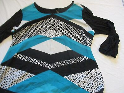 #ad Womens style amp; co. blue black blouse top $20.96