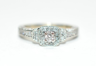 #ad Natural Diamond Ring 10K White Gold .27tcw Engagement Ring Wedding Bridal Jewel $599.99