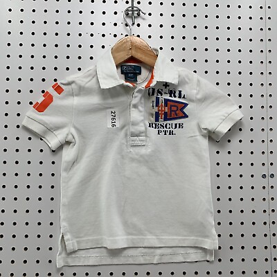#ad Polo Ralph Lauren Toddler Collared Size 3T Shirt White US COSTAL PATROL 13x18 $15.99