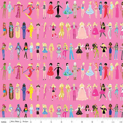 #ad Barbie™ World Barbie Dolls Medium Pink Cotton Fabric $14.39