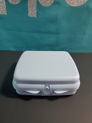 #ad Tupperware Sandwich Keeper Eco Light Blue perfect for backpacks purses sale New $14.99