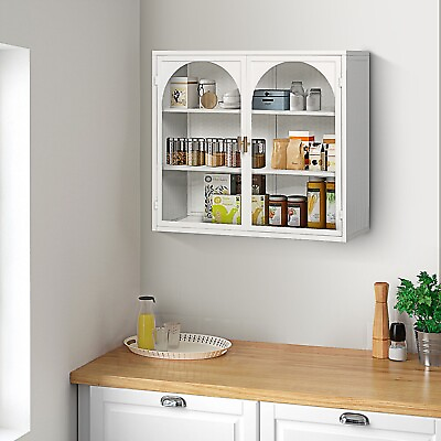#ad Modern Two door Wall Cabinet with Featuring Three tier Storage $150.57