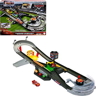 #ad Cars Piston Cup Action Speedway Playset 1:55 Scale Track Set with $30.56