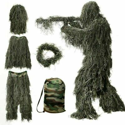 #ad Ghillie Suit Kids Military 3D Woodland Camouflage Children Games Show Hunting GBP 31.99
