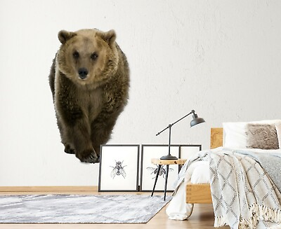 #ad 3D Fierce Bear A12 Animal Wallpaper Mural Poster Wall Stickers Decal Zoe AU $119.99