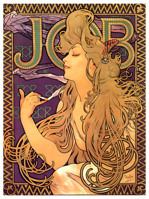 #ad Job Cigarette Cigarettes Alphonse Mucha Art Nouveau Ad Advertisement Print $12.95