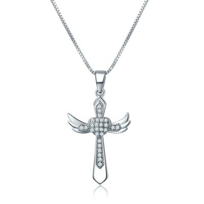 #ad Cross Necklace Pendant Stainless Steel Chain Silver Women Gold Crucifix Jewelry $4.49