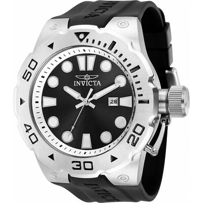 #ad Invicta Men#x27;s Watch Pro Diver Quartz Date Black Dial Silicone Rubber Strap 36996 $57.08