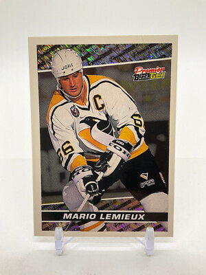 #ad Mario Lemieux 1993 Topps Premier Black Gold #9 Pittsburgh Penguins Used $8.05