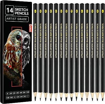 #ad #ad Drawing Pencils Set of 14 B 12B Sketch Pencils for Drawing Art Pencil for Artist $5.97
