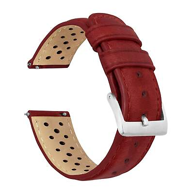 #ad Omega Moonswatch Racing Horween Leather Crimson Red Watch Band Watch Band $44.99
