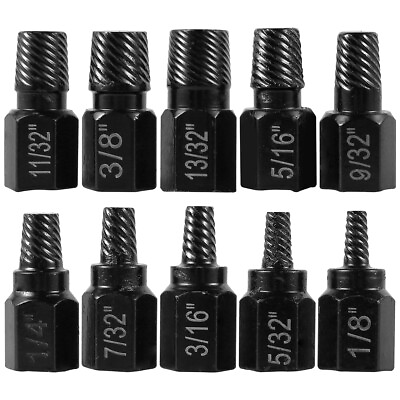 #ad 10Pcs Screw Extractor Set Hex Head Multi Spline Easy Out Bolt Extractor Tool Kit $16.99