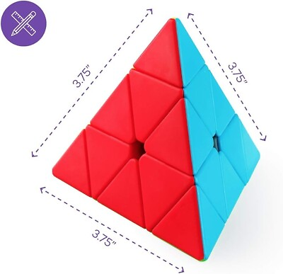 #ad Speed Cube Pyramid 3x3x3 Triangle Puzzle Brain Teaser Magic Cube $9.59