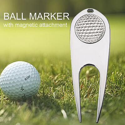 #ad Alignment Tool Ball Marker Compact Zinc Alloy Golf Divot with Multi functional $9.74
