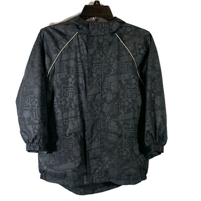 #ad The Childrens Place Boys Sports Windbreaker Hooded Jacket Black Size Medium 7 8 $19.80