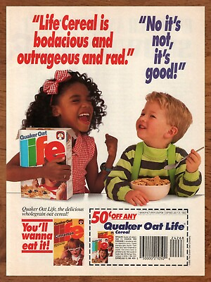 #ad 1992 Life Cereal Vintage Print Ad Poster Cute Kids Genuine Food Art Décor 90s $14.99